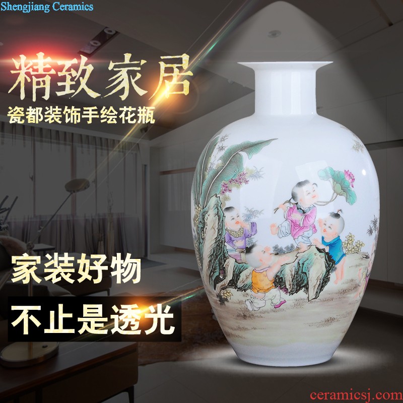 Jingdezhen ceramics famous hand-painted vases, modern fashion creative furnishing articles dry flower lucky bamboo living room The vase