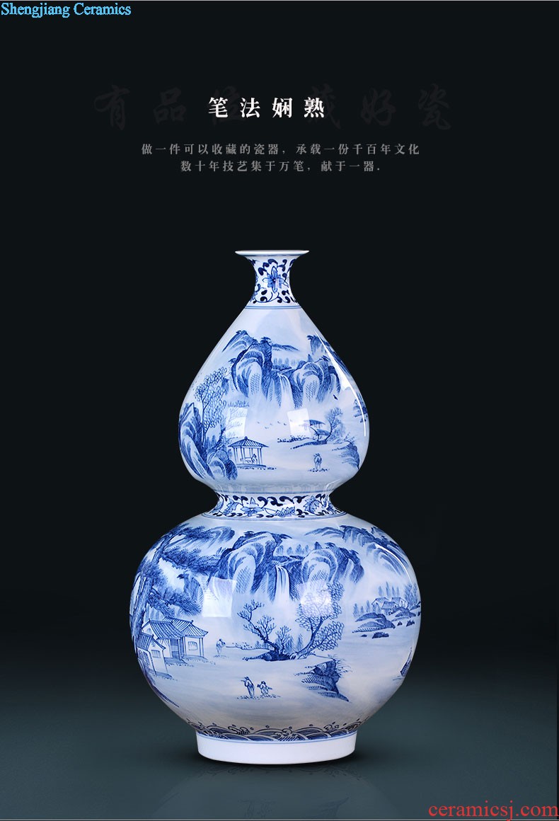 Manual creative jingdezhen ceramics wine furnishing articles bookcase sitting room adornment art vase dried flower vase