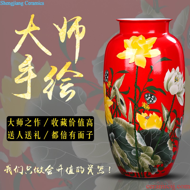 Jingdezhen ceramic vase furnishing articles Hand-painted master vase decoration home sitting room decorate a room TV ark