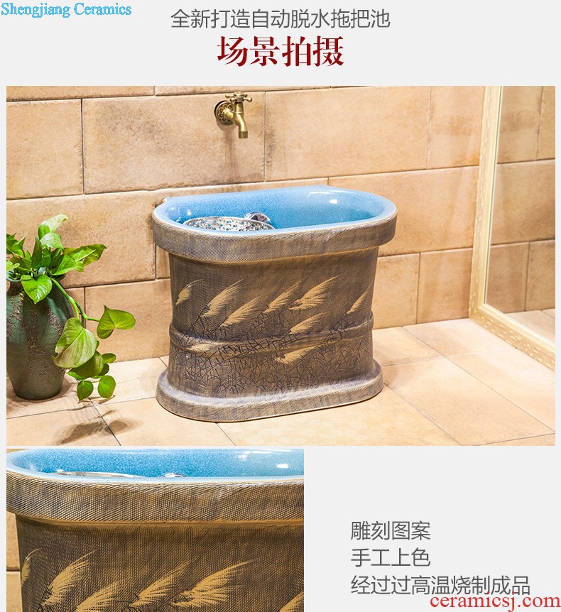 Ou basin one-piece lavabo ceramic golden column pillar floor lavatory basin hotel and trip in