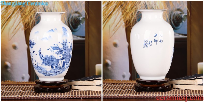 Archaize of jingdezhen ceramic kiln crack shadow blue glaze vase household adornment handicraft decoration furnishing articles sitting room