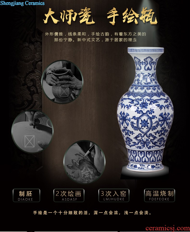 Jingdezhen ceramics hand-painted large-sized caddy ceramics Pu 'er tea tea urn storehouse and receives POTS