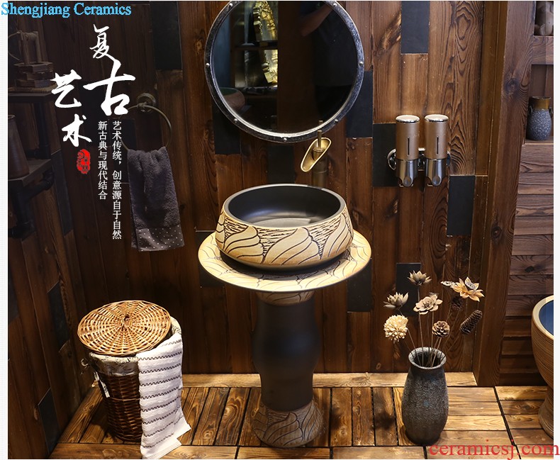 Jia depot art restoring ancient ways is the sink Lavatory basin of ceramic table antique elliptic toilet basin