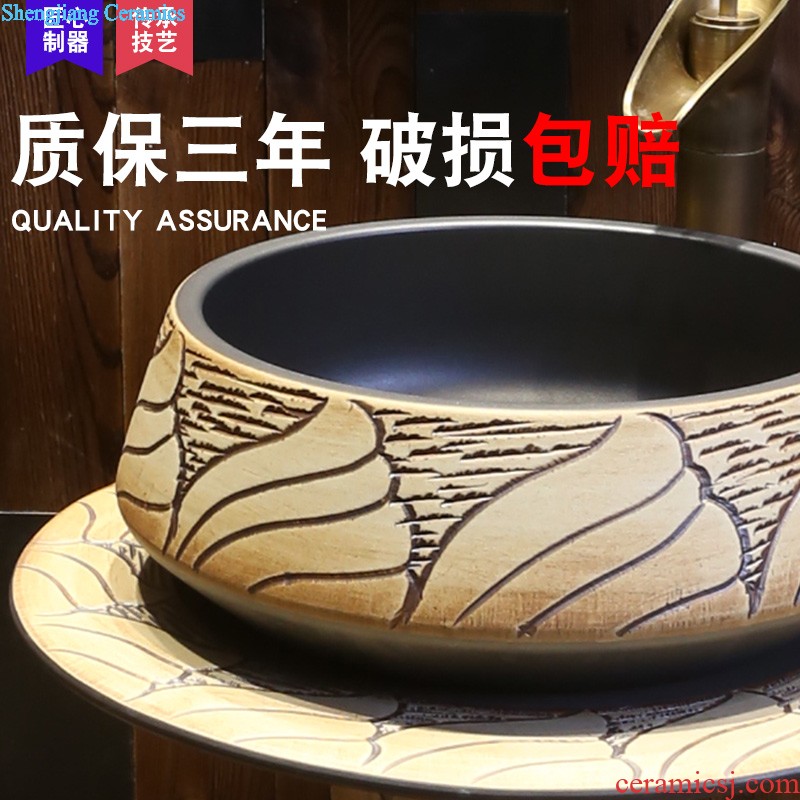 Jia depot art restoring ancient ways is the sink Lavatory basin of ceramic table antique elliptic toilet basin