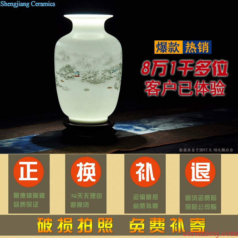 Hand-painted lotus rhyme blue and white porcelain of jingdezhen ceramics floret bottle of flower arrangement Modern home furnishing articles