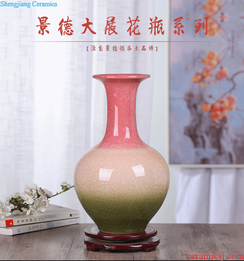 Jingdezhen ceramic vase office furnishing articles yellow sitting room TV ark household decorates porch ark crafts