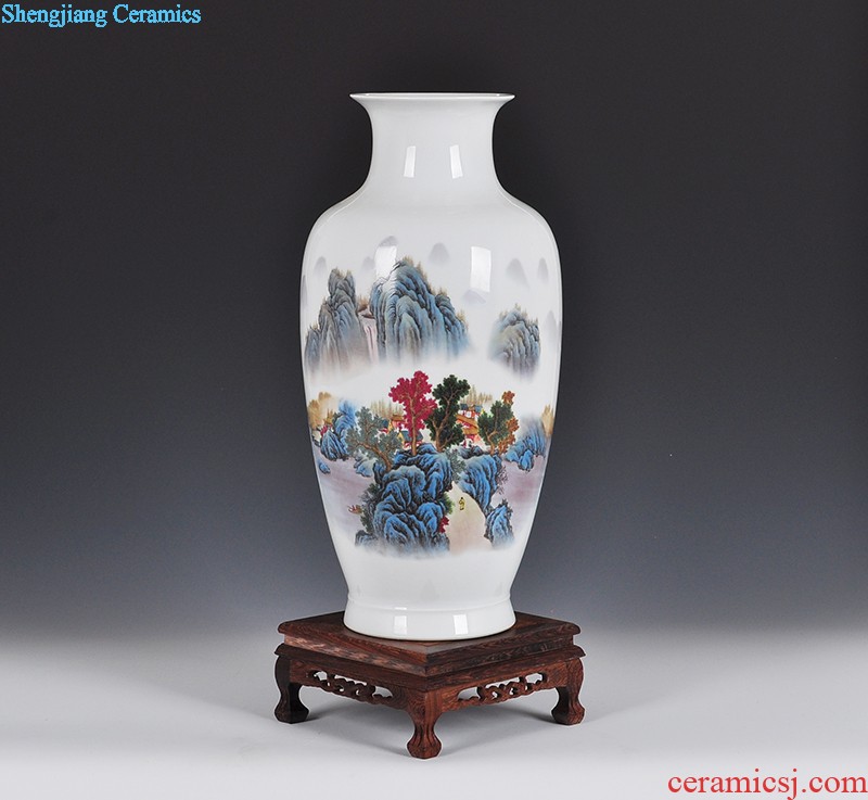 Master of jingdezhen hand-painted vases, pottery and porcelain furnishing articles household act the role ofing is tasted Chinese style living room TV ark handicraft decoration