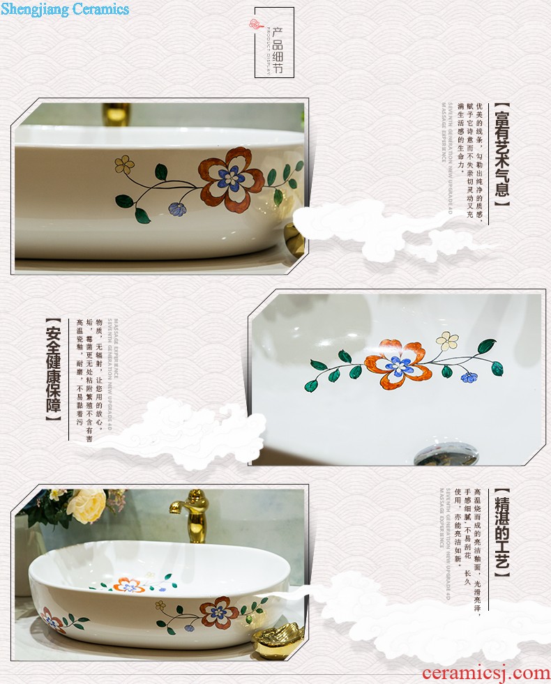 Ceramic basin stage basin sinks art circle European toilet lavabo hand-painted The little lover