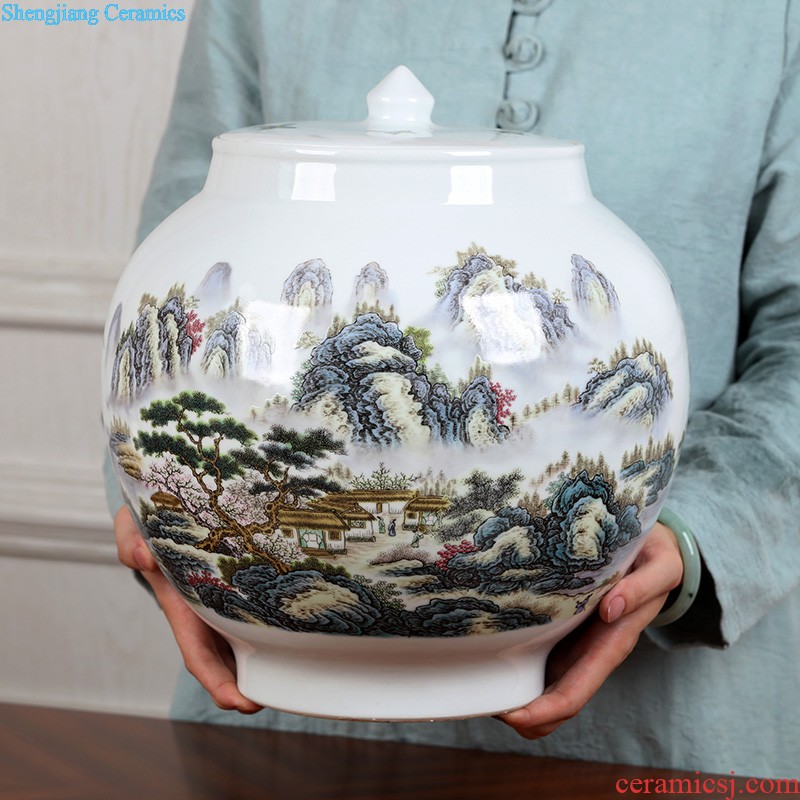 To make Jingdezhen ceramic fish cylinder furnishing articles Household act the role ofing is tasted the study desktop decoration small writing brush washer narcissus basin