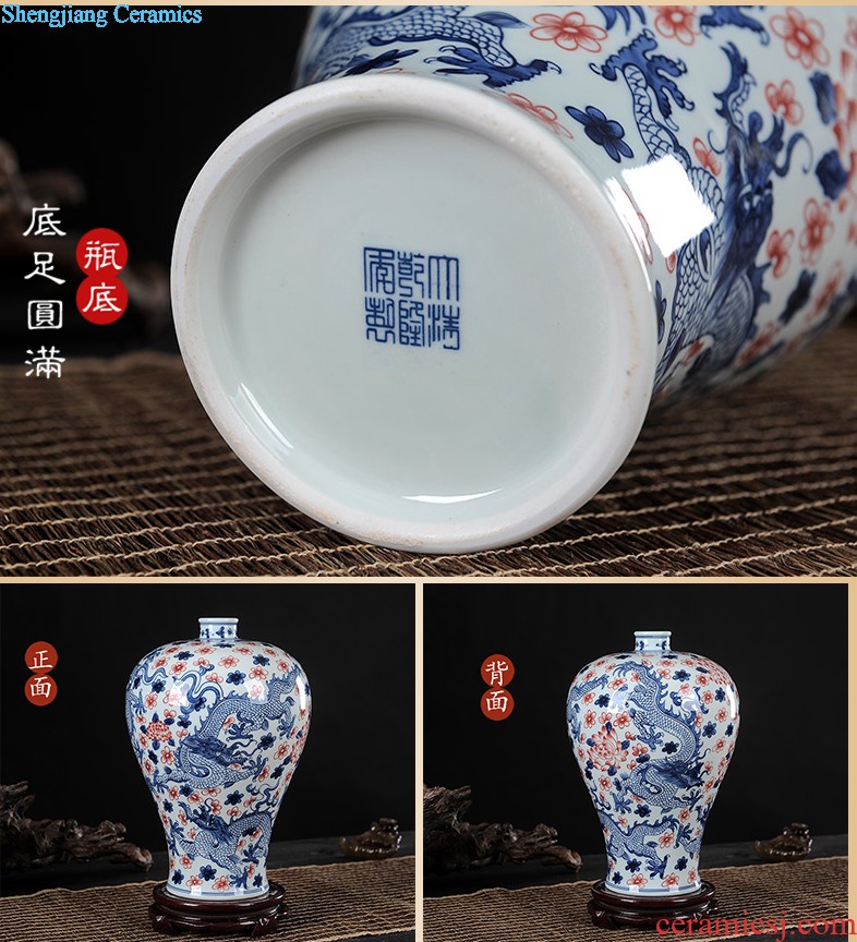 Jingdezhen ceramic manual Chinese antique blue and white porcelain vase household decorative porcelain vases furnishing articles furnishing articles arranging flowers