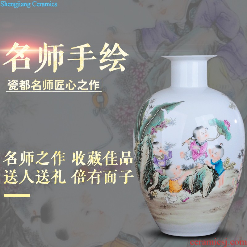 Jingdezhen ceramics famous hand-painted vases, modern fashion creative furnishing articles dry flower lucky bamboo living room The vase