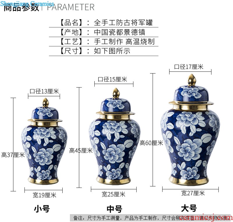 Jingdezhen porcelain hand-painted ceramic vase of blue and white porcelain dragon double ears fashionable sitting room adornment handicraft furnishing articles