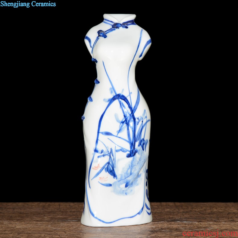 Jingdezhen ceramic vase furnishing articles archaize kiln crack glaze gossip bottles of sitting room adornment style furnishing articles ornaments