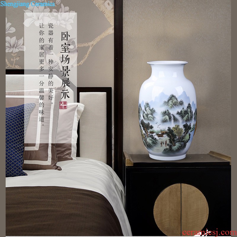 Jingdezhen ceramics famous masterpieces hand-painted scenery of blue and white porcelain vases, the sitting room of Chinese style household archaize furnishing articles