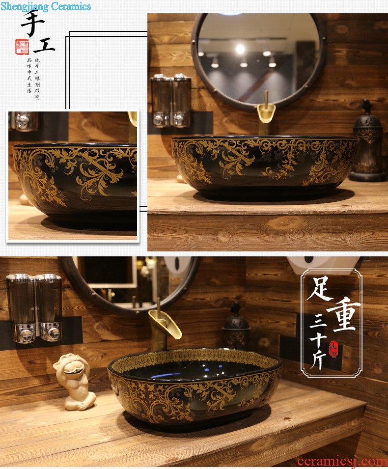 Jia depot retro art basin of small pillar one floor type lavatory outdoor ceramic garden sink basin