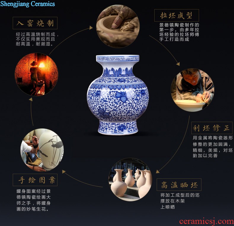 Jingdezhen ceramic furnishing articles under the antique porcelain Xiao Heyue after han xin ceramic vases, flower crafts are sitting room