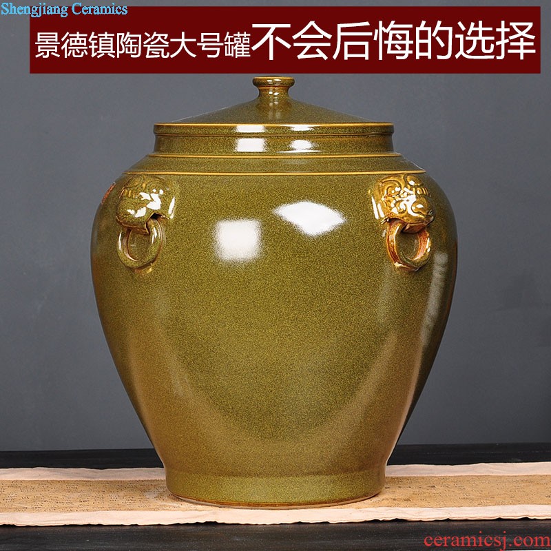 Large restoring ancient ways of jingdezhen ceramic vase famous hand-painted ground flower arranging new Chinese style household furnishing articles sitting room adornment