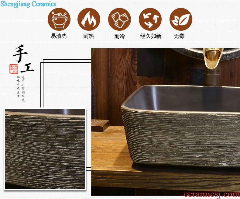 The depot art of Chinese style restoring ancient ways is the sink Wash basin on the ceramic basin oval antique household that defend bath