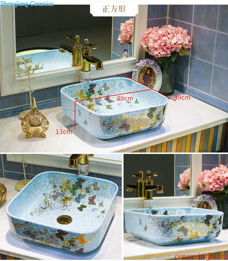 M beautiful ceramic mop pool Jingdezhen art mop basin antique green bethanath balcony outdoor mop pool