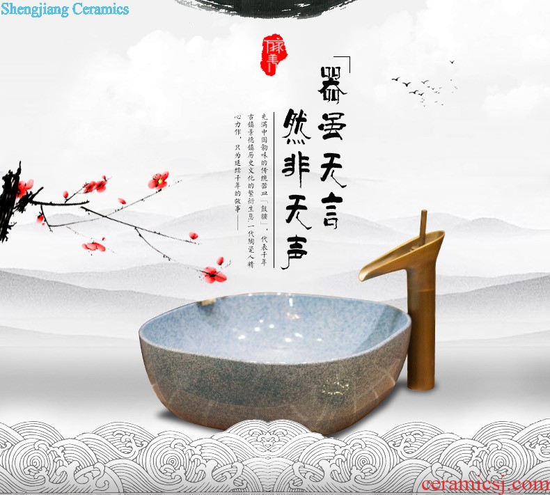 M beautiful ceramic art basin mop mop pool ChiFangYuan one-piece ash cyanine mop pool 42 cm diameter