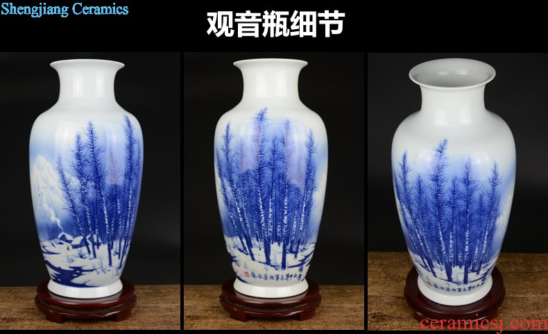 Three Yang kaitai, jingdezhen ceramics kiln rich ancient frame vase Chinese style restoring ancient ways sitting room adornment handicraft furnishing articles