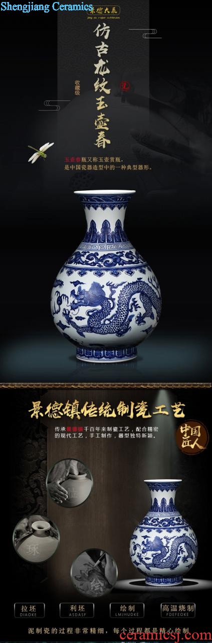 Jingdezhen ceramic knife clay hand-painted vases, furnishing articles Sabingga sukdun dergici jimbi living room TV cabinet decoration decoration