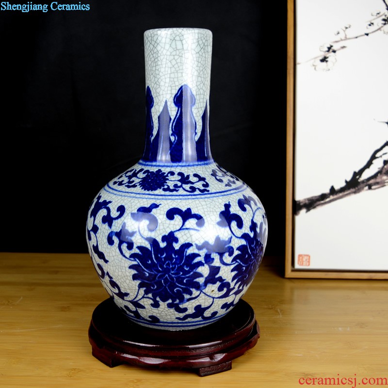 Jingdezhen ceramics Kiln archaize crack glaze jun porcelain vase household of Chinese style the sitting room porch large furnishing articles