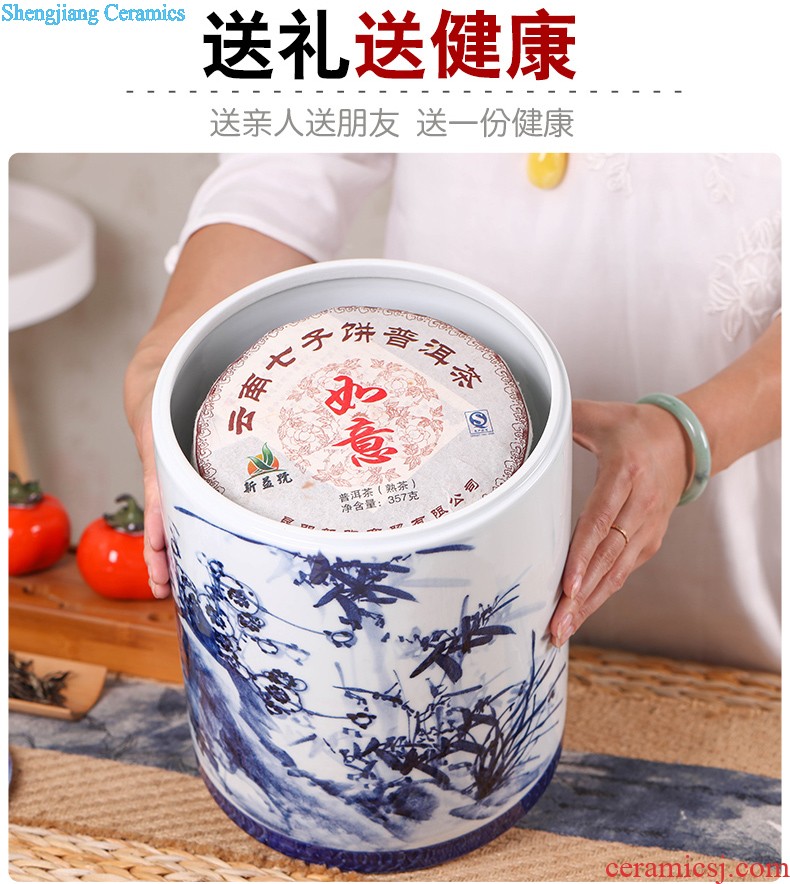 Jingdezhen tea caddy sealed tank size 1 catty installed storage POTS storage jar of pickles grain ceramic pot