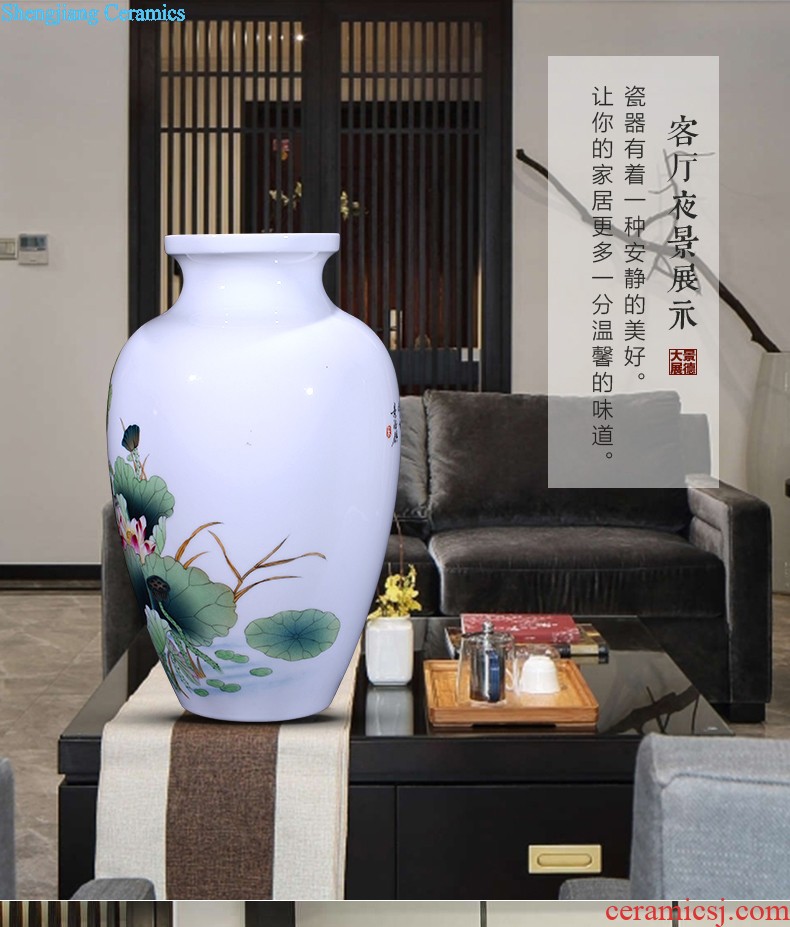 Famous hand-painted ceramic vase furnishing articles jingdezhen porcelain household sitting room adornment flower arranging furnishing articles creative arts and crafts