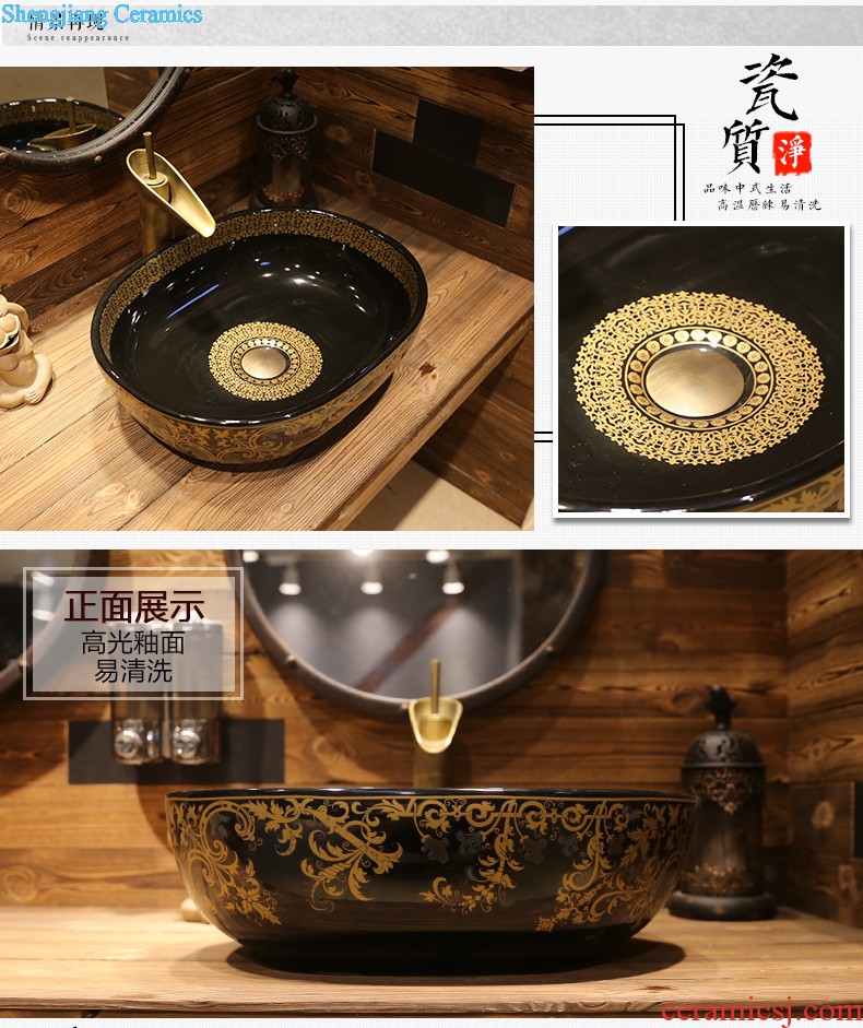 Jia depot retro art basin of small pillar one floor type lavatory outdoor ceramic garden sink basin