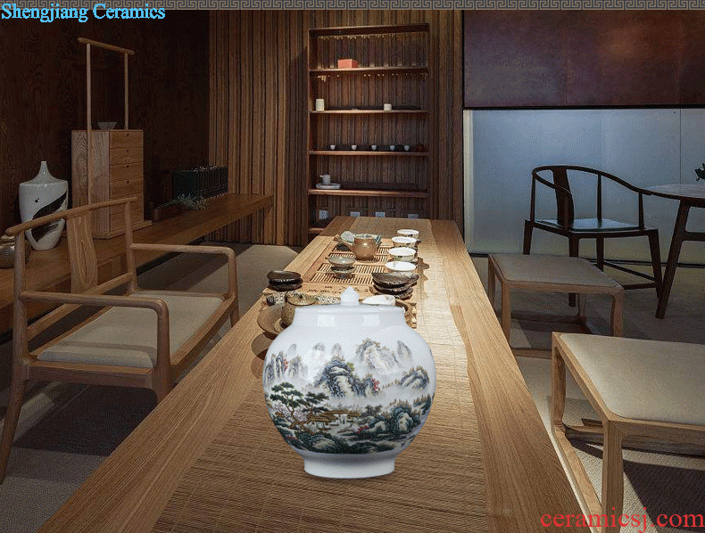 To make Jingdezhen ceramic fish cylinder furnishing articles Household act the role ofing is tasted the study desktop decoration small writing brush washer narcissus basin