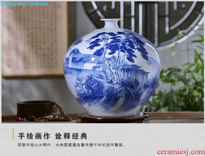 Jingdezhen blue and white porcelain features handmade ceramic vase Mei bottles of antique vase sitting room place home decoration