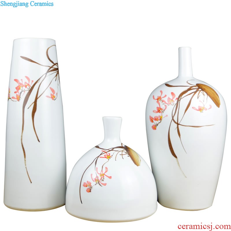 Jingdezhen ceramic hand-painted vases, dried flowers flower arrangement sitting room TV ark of new Chinese style household adornment handicraft furnishing articles