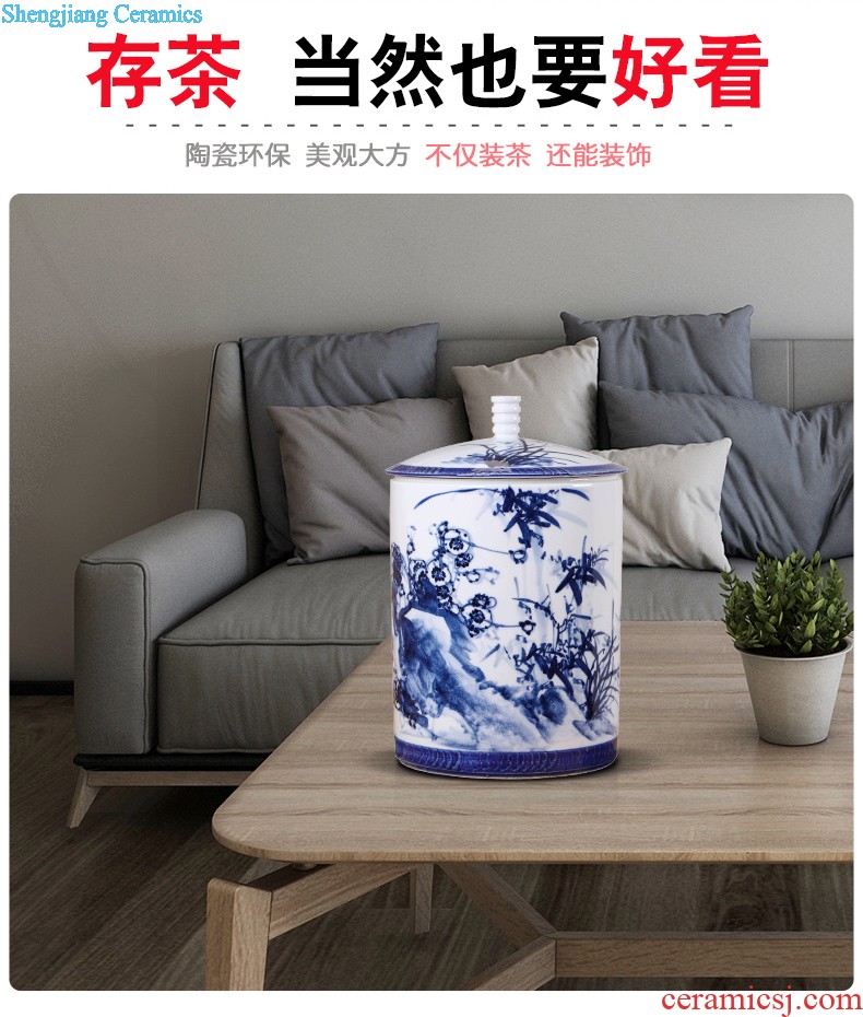 Jingdezhen tea caddy sealed tank size 1 catty installed storage POTS storage jar of pickles grain ceramic pot