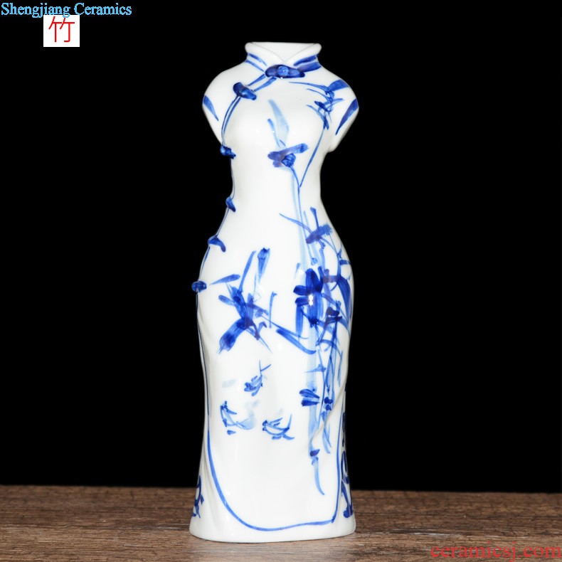 Jingdezhen ceramic vase furnishing articles archaize kiln crack glaze gossip bottles of sitting room adornment style furnishing articles ornaments