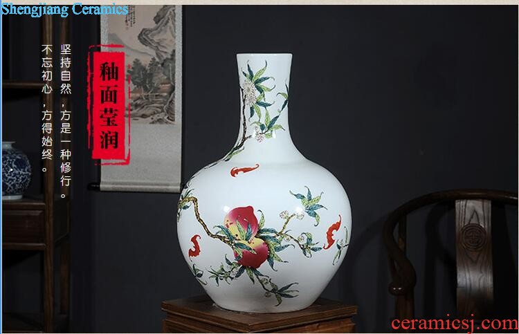 Hand-painted jingdezhen ceramic vase ikea sitting room adornment creative decoration of Chinese style restoring ancient ways the gourd bottle home furnishing articles