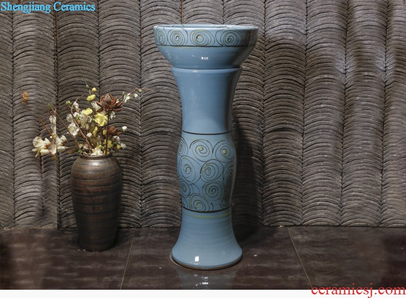 M beautiful ceramic art basin mop mop pool ChiFangYuan one-piece mop pool carved lotus flower diameter of 30 cm