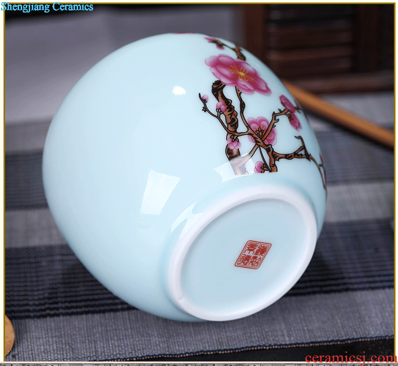 Exhibition of jingdezhen ceramics pu 'er tea tea pot of tea urn storage storehouse boxes large plum tea caddy