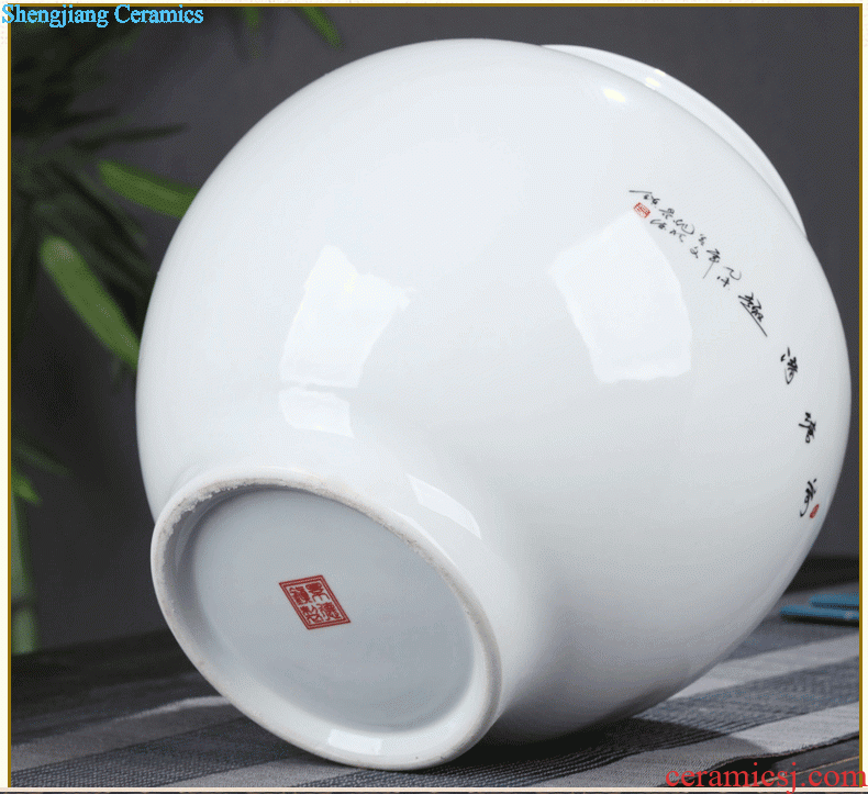 Jingdezhen ceramic tea pot seal pot of blue and white porcelain Small cans ceramic pu-erh tea store and POTS