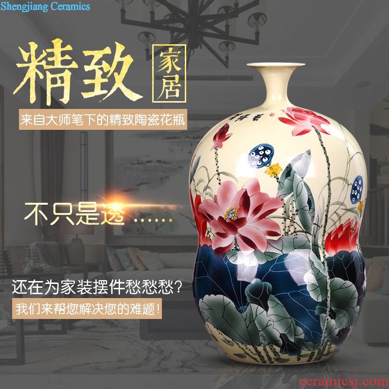 Ceramic vase furnishing articles Chinese flower arranging dried flowers home famous hand-painted jingdezhen blue and white porcelain vase ceramics