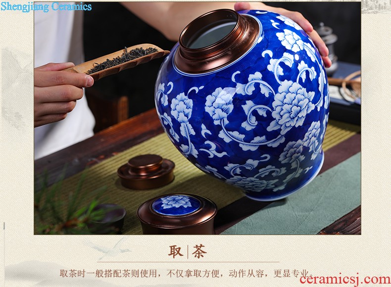 Large cake packing box pu 'er tea to wake the seventh, peulthai the caddy ceramics POTS jingdezhen porcelain seal POTS