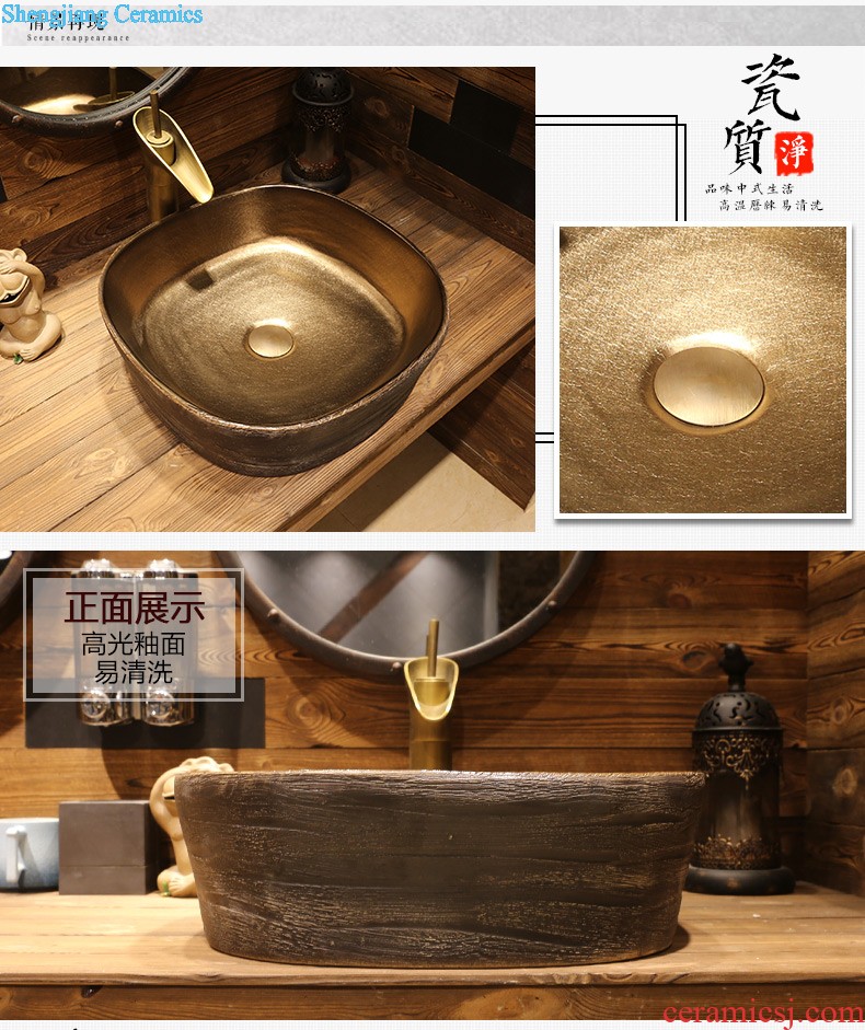 Jia depot ceramic column basin sink console art basin outdoor column type lavatory restoring ancient ways