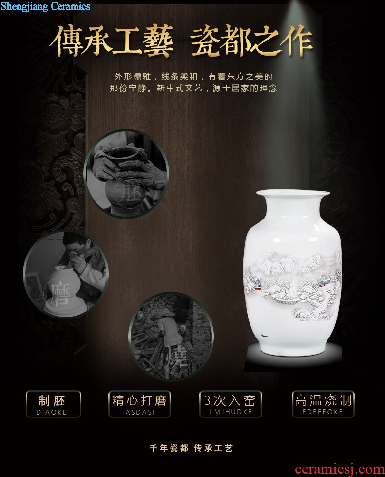 Jingdezhen ceramic vase furnishing articles creative home sitting room dry flower adornment porcelain ceramic bottle of restoring ancient ways furnishing articles