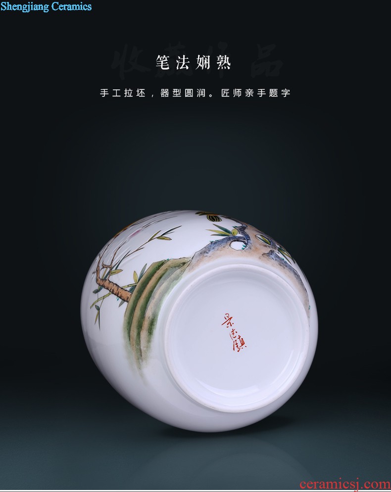 New Chinese style of jingdezhen ceramic vase Hand-painted archaize modern blue and white porcelain home decoration handicraft furnishing articles