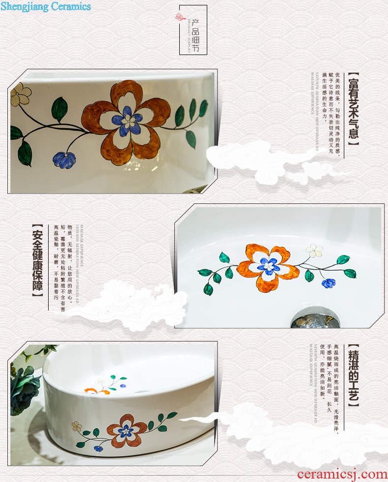 Ceramic basin stage basin sinks art circle European toilet lavabo hand-painted The little lover