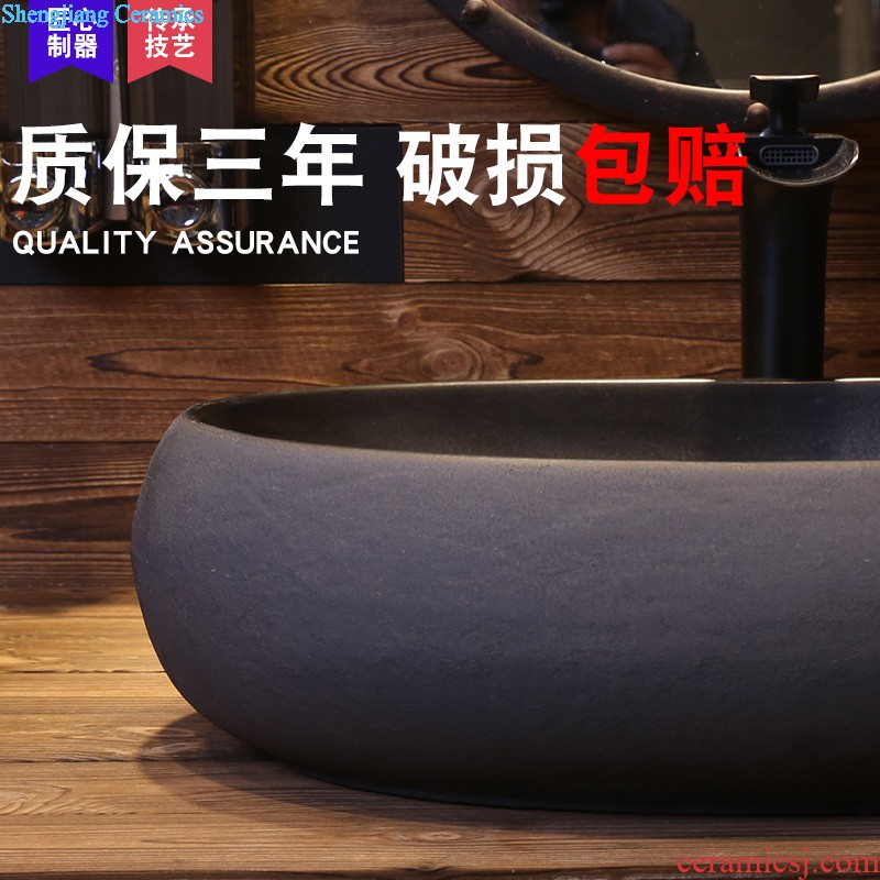 Jia depot Ceramic art restoring ancient ways is the sink Lavatory oval wei yu the stage basin archaize basin of household