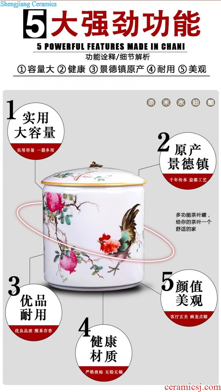 Hand-painted jingdezhen porcelain pot put POTS puer tea box cake store tea urn the seventh, peulthai the caddy tea large household