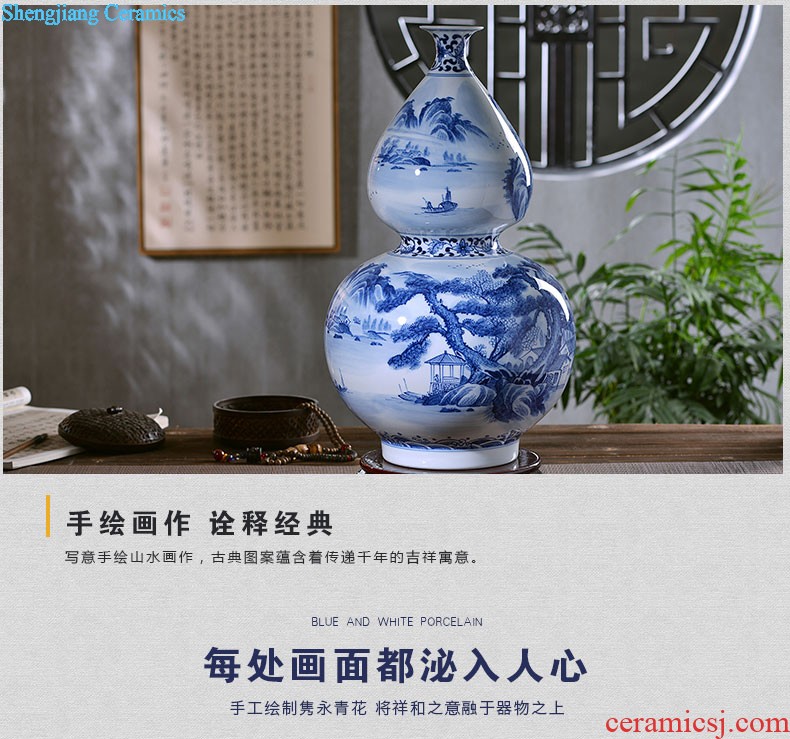 Manual creative jingdezhen ceramics wine furnishing articles bookcase sitting room adornment art vase dried flower vase