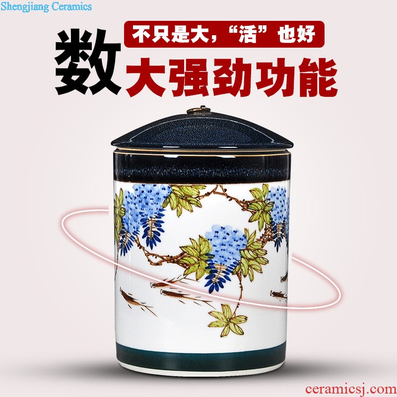 Creative portable caddy half jins of pottery and porcelain tea storage POTS of jingdezhen porcelain pot tea sealed cans of restoring ancient ways