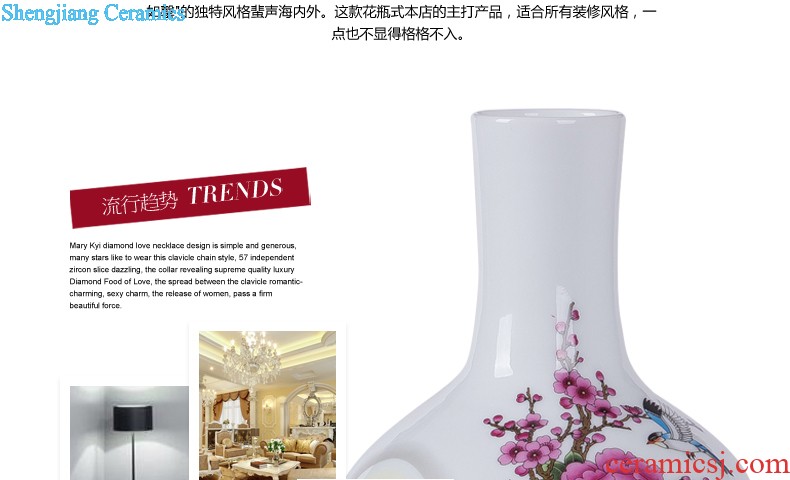 Jingdezhen European ceramic vase furnishing articles home sitting room TV ark dried flowers flower arrangement soft adornment porch decoration